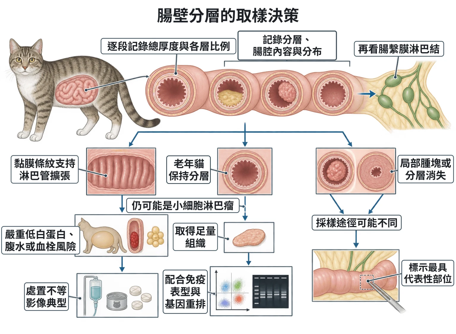 腸壁分層的取樣決策教學插圖
