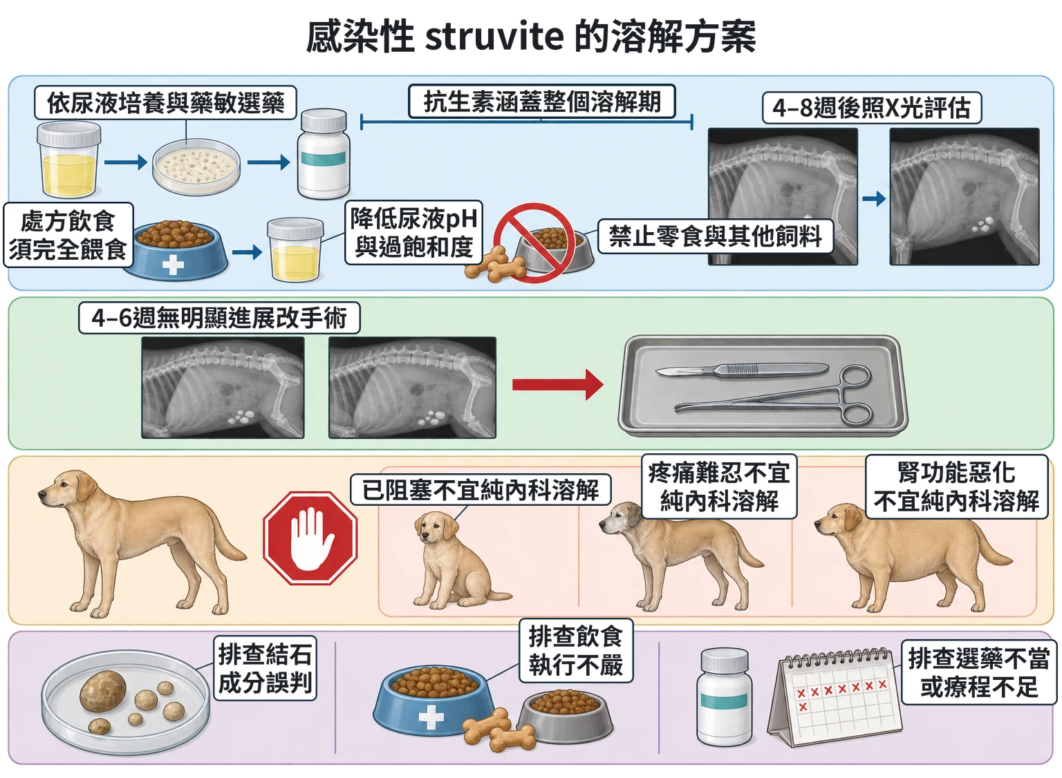 感染性 struvite 的溶解方案教學插圖