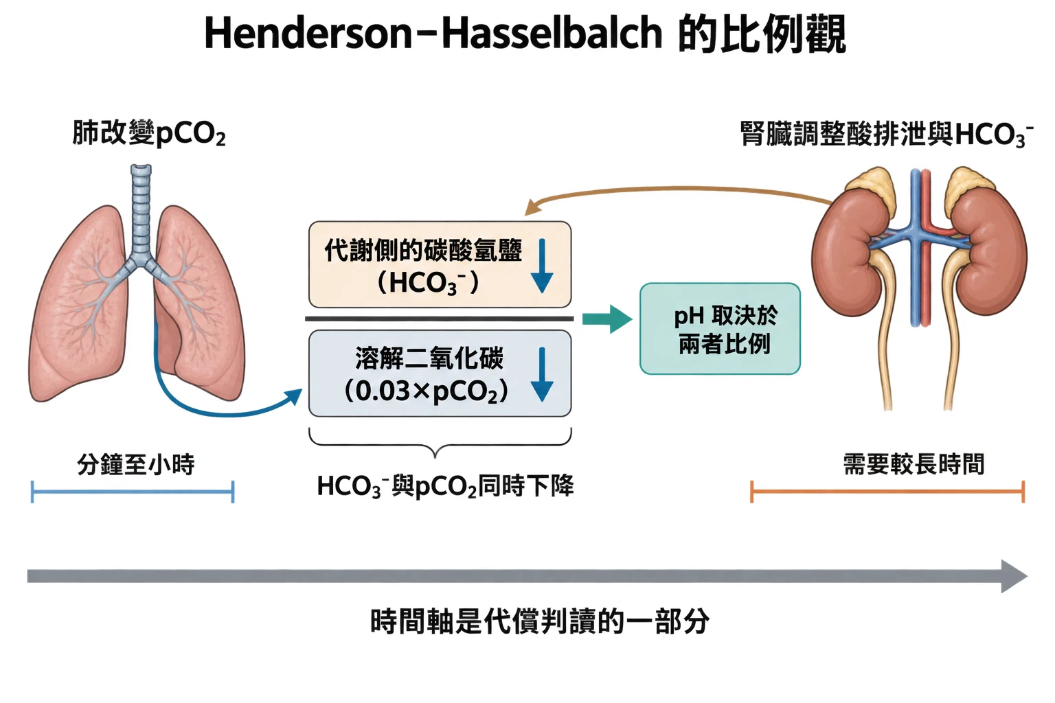 Henderson–Hasselbalch 的比例觀教學插圖