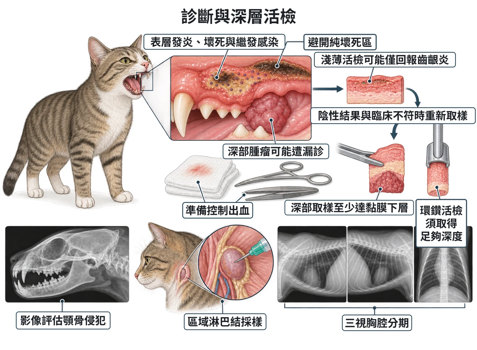 診斷與深層活檢教學插圖