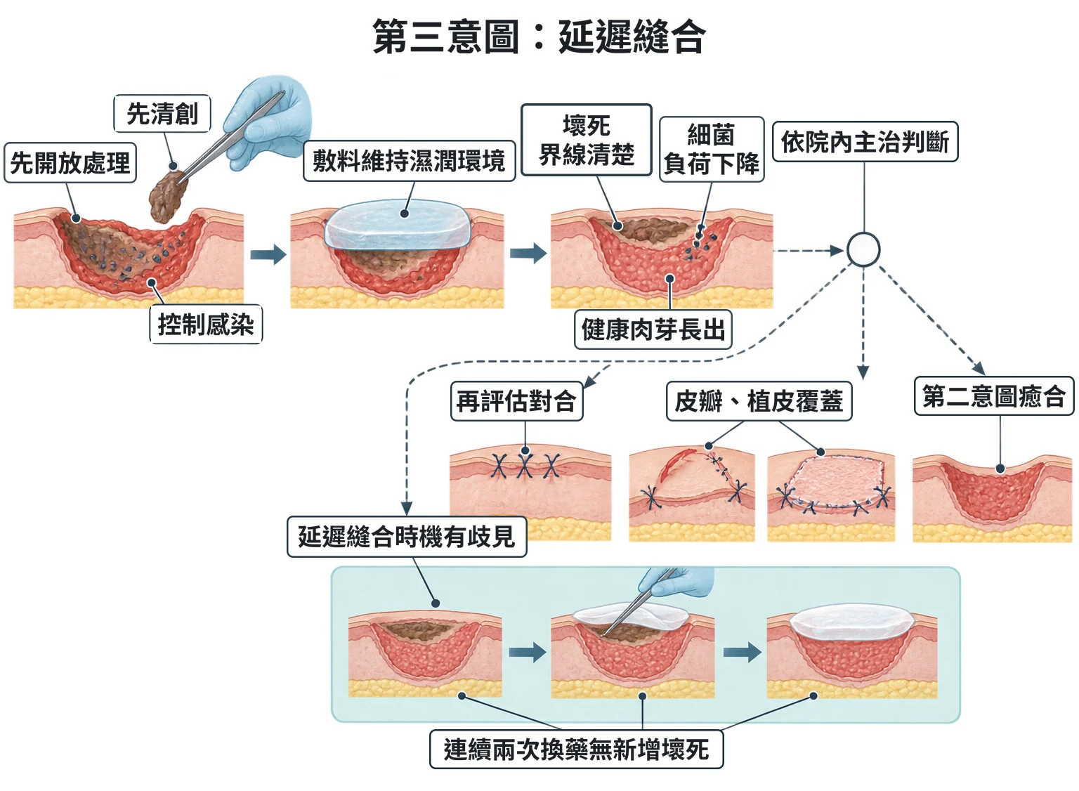 第三意圖:延遲縫合教學插圖