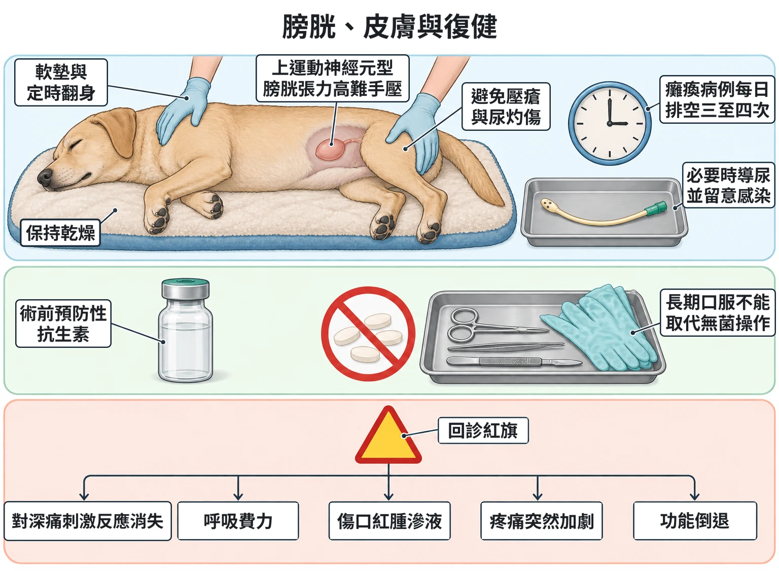 膀胱、皮膚與復健教學插圖