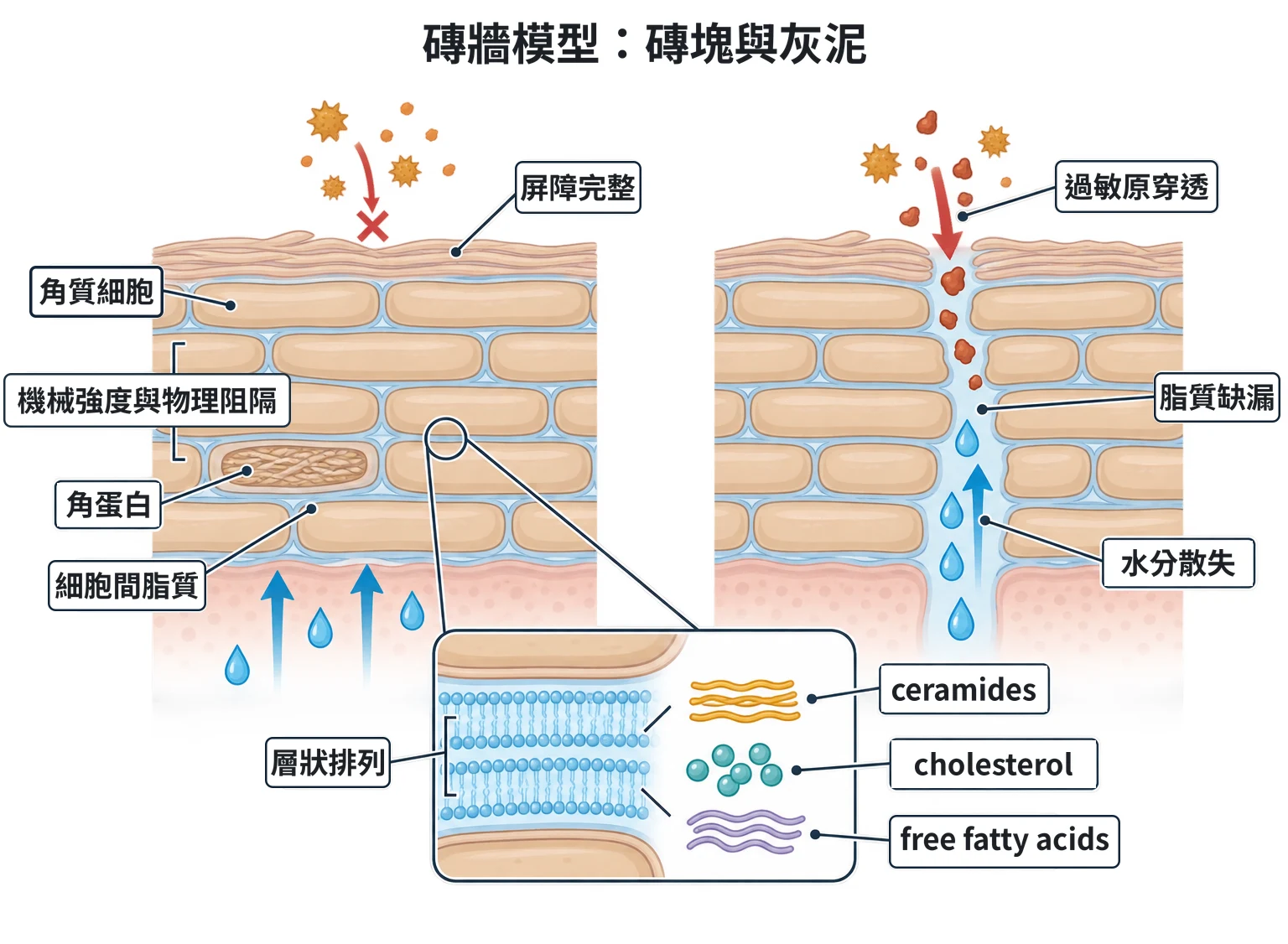 磚牆模型:磚塊與灰泥教學插圖
