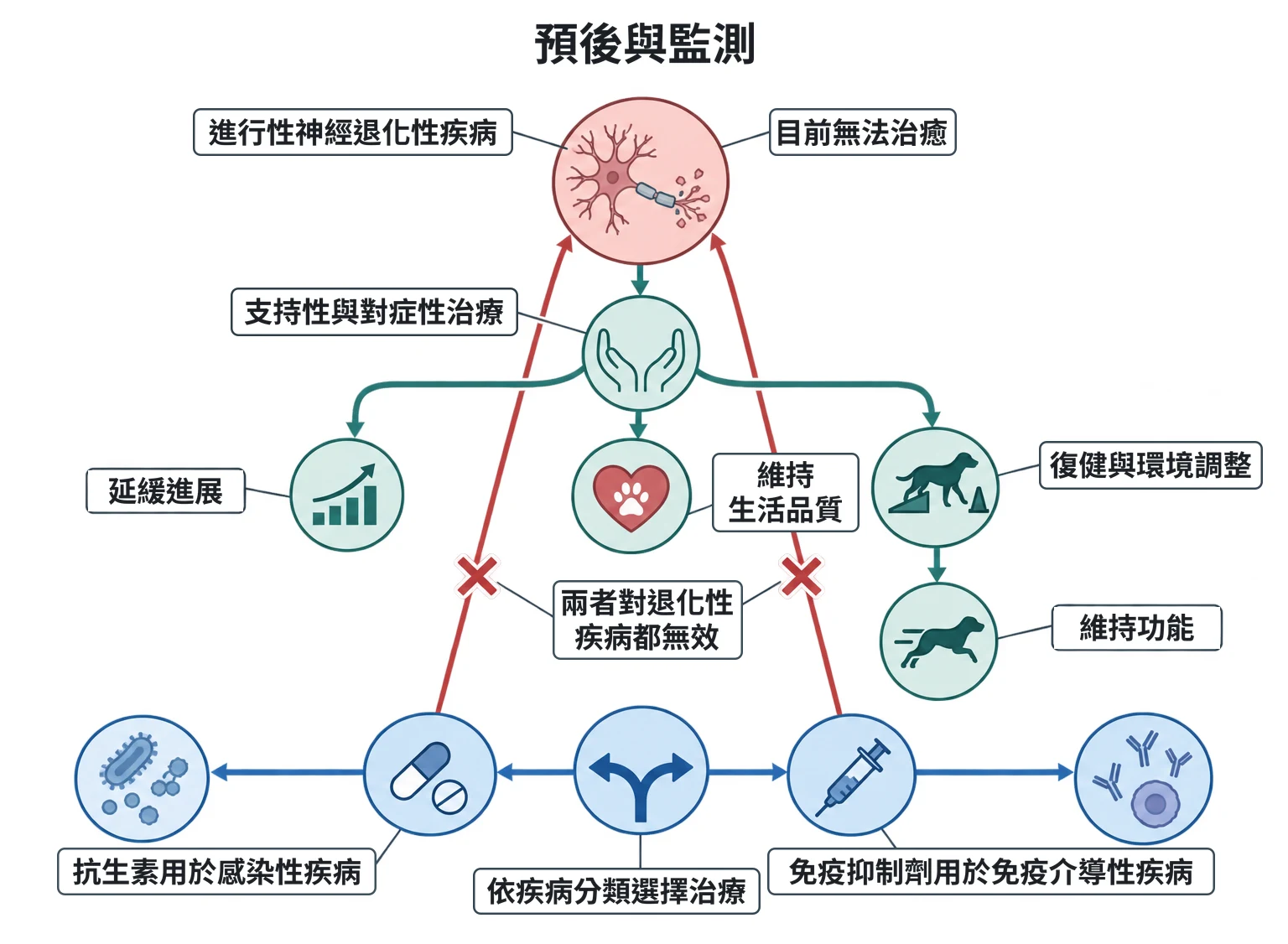 預後與監測教學插圖