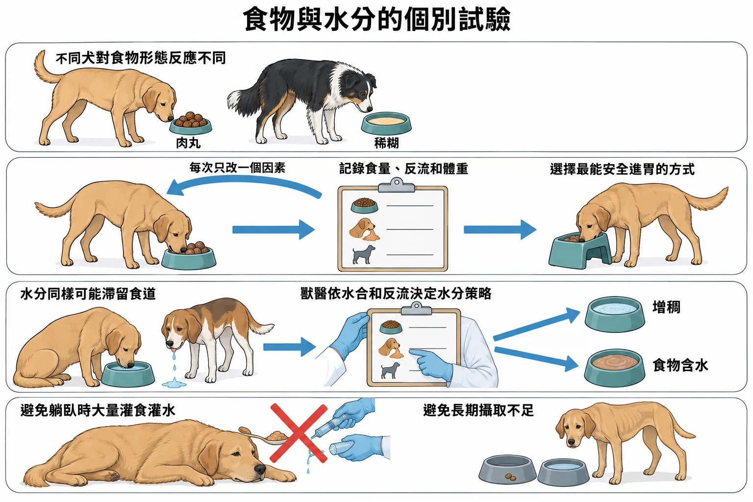 食物與水分的個別試驗教學插圖