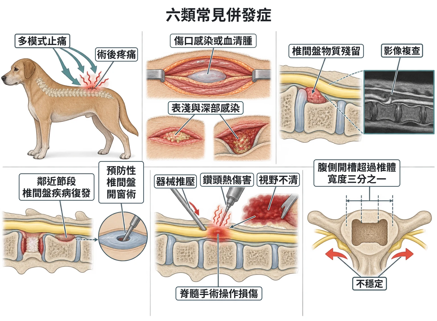 六類常見併發症教學插圖