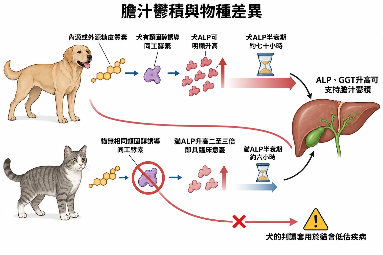 膽汁鬱積與物種差異教學插圖