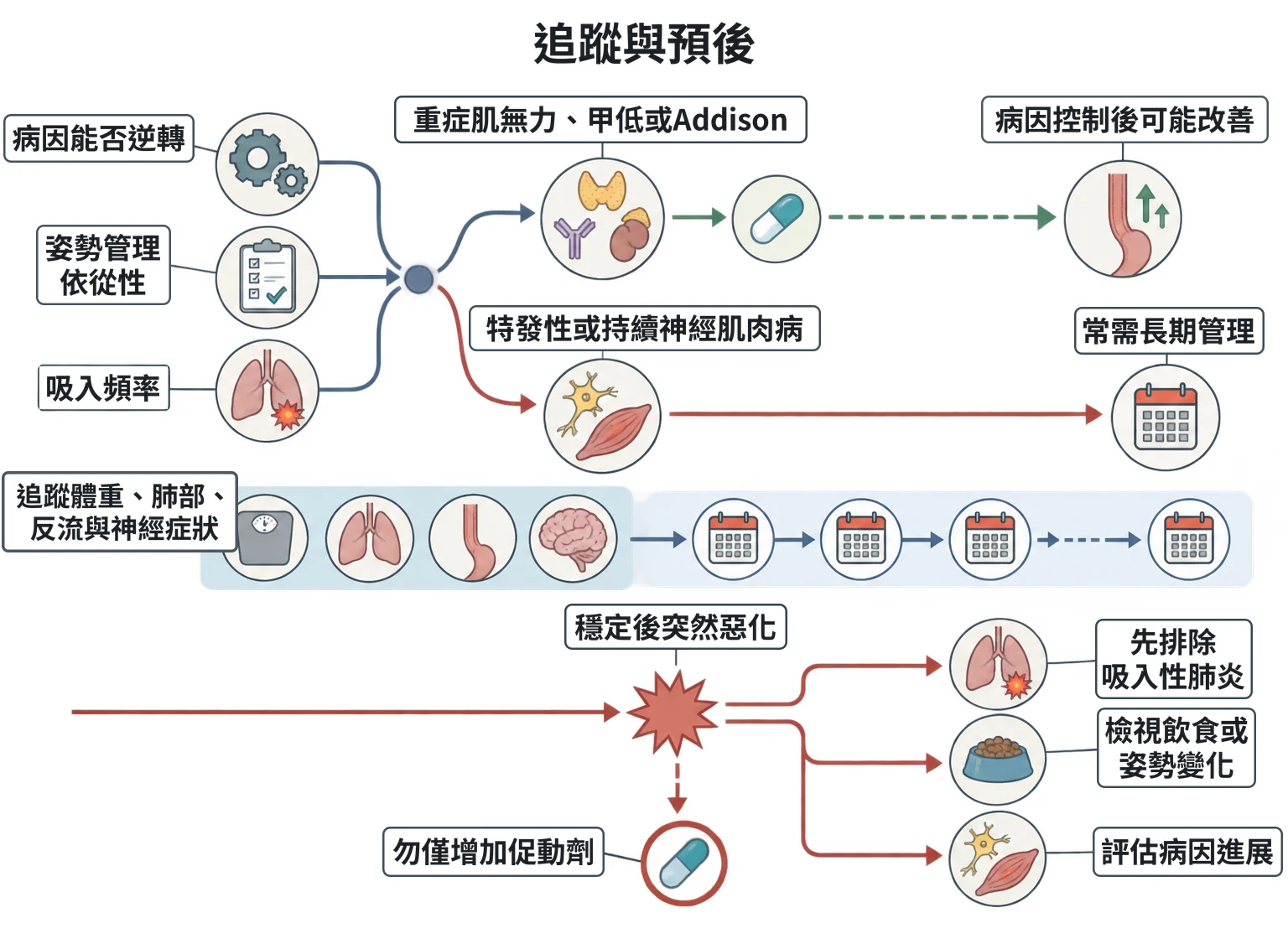 追蹤與預後教學插圖