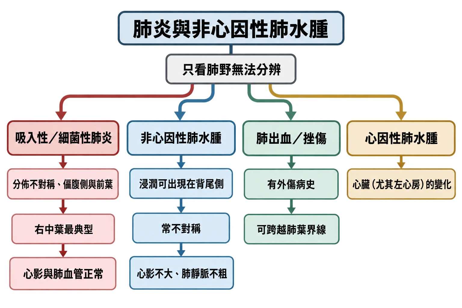 肺炎與非心因性肺水腫教學插圖