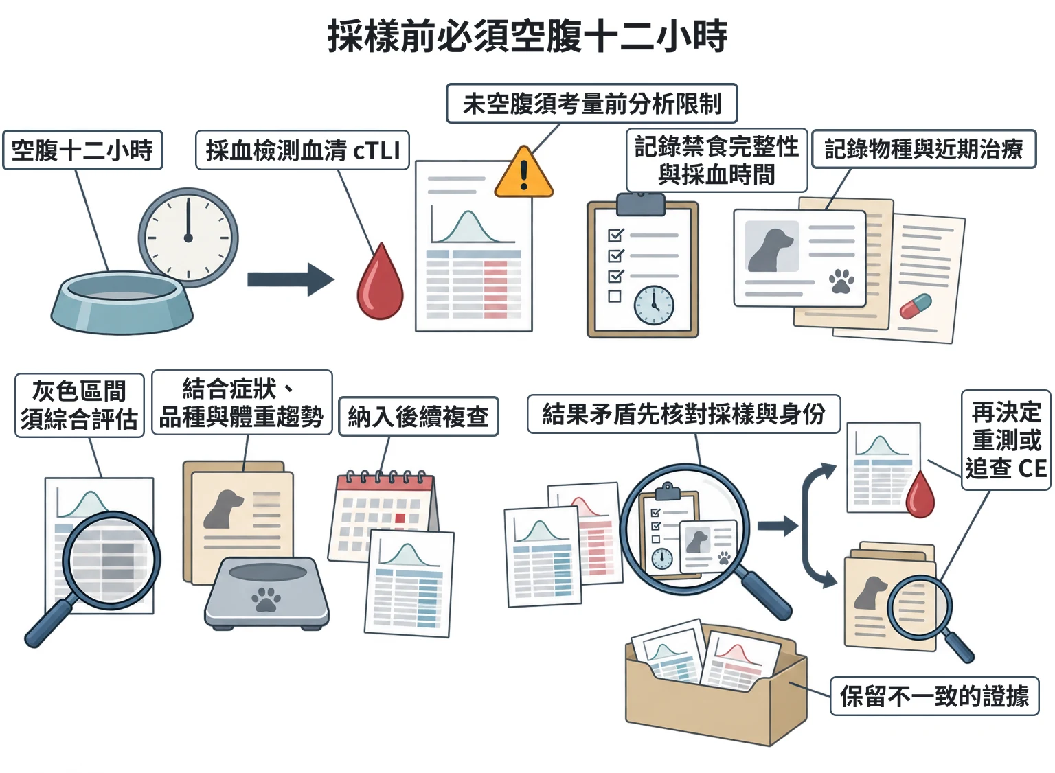 採樣前必須空腹十二小時教學插圖
