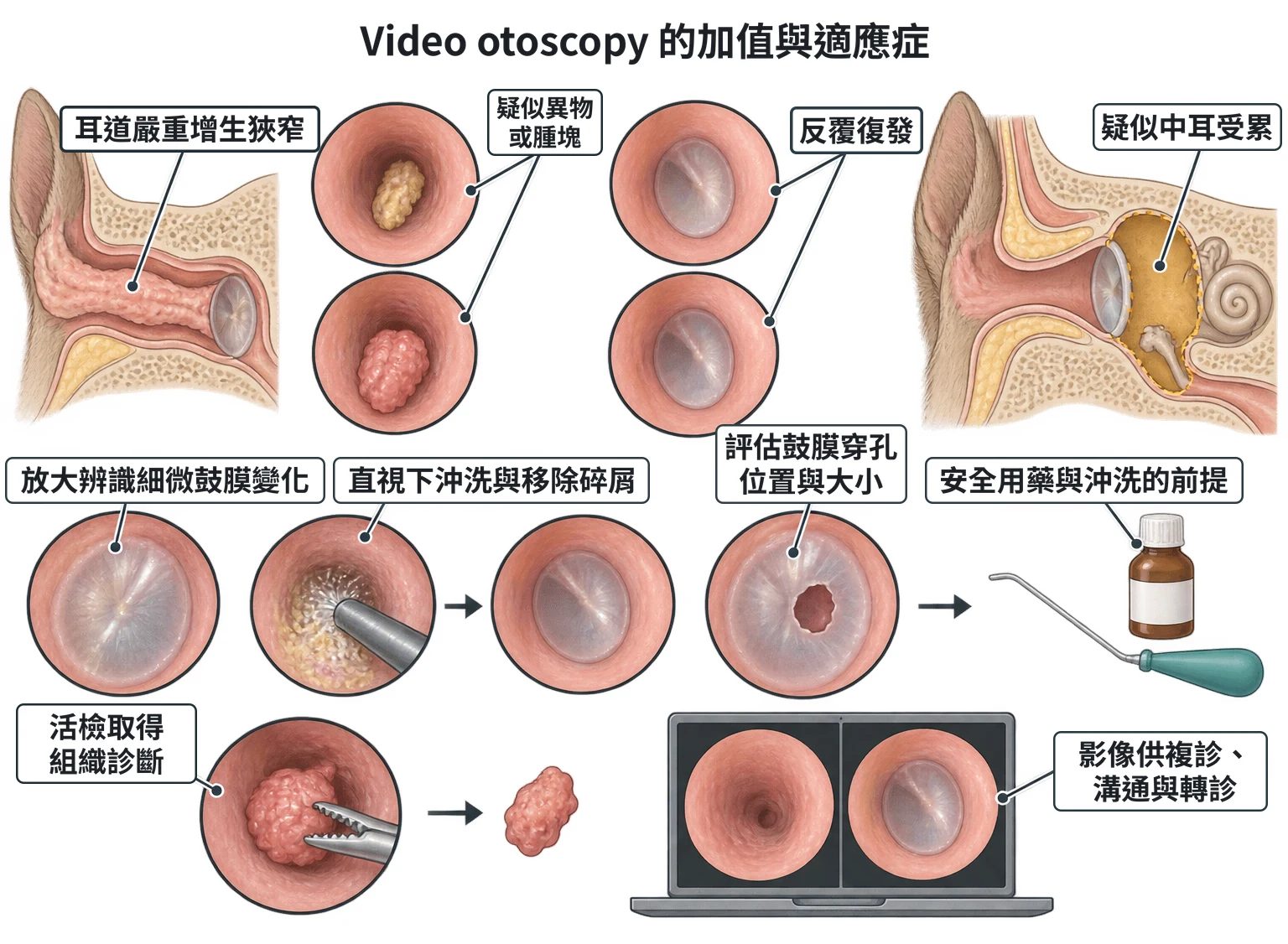 Video otoscopy 的加值與適應症教學插圖