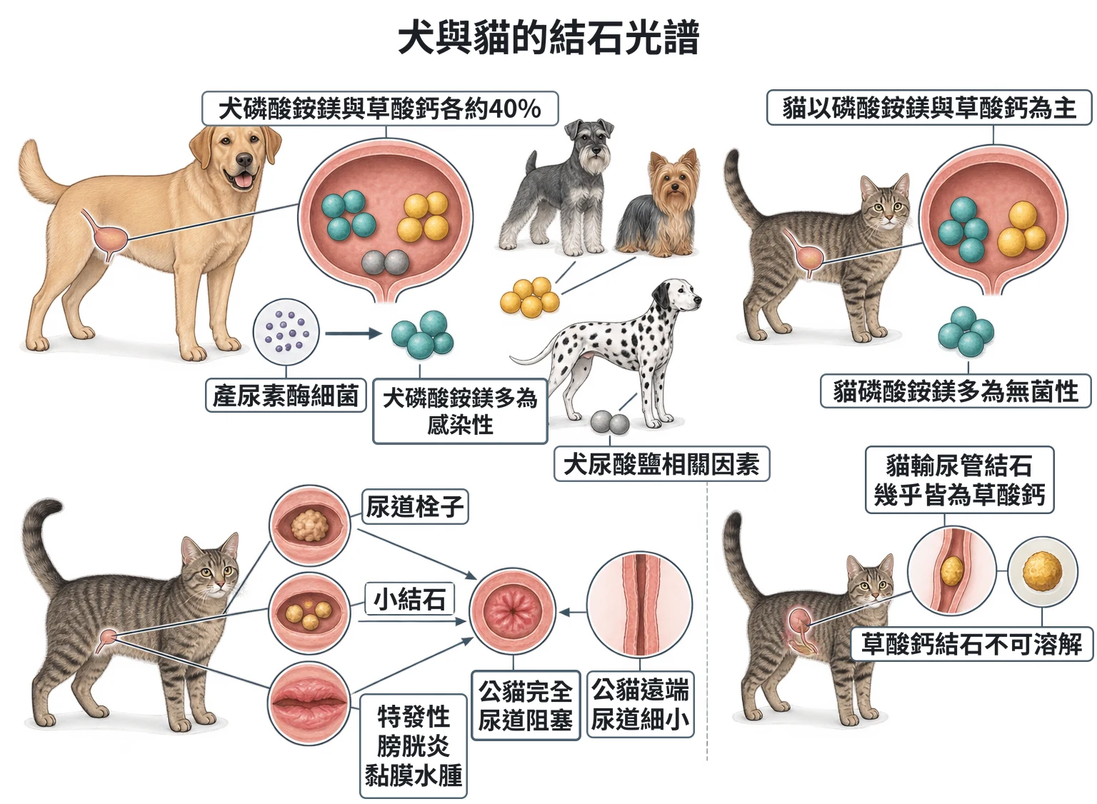 犬與貓的結石光譜教學插圖