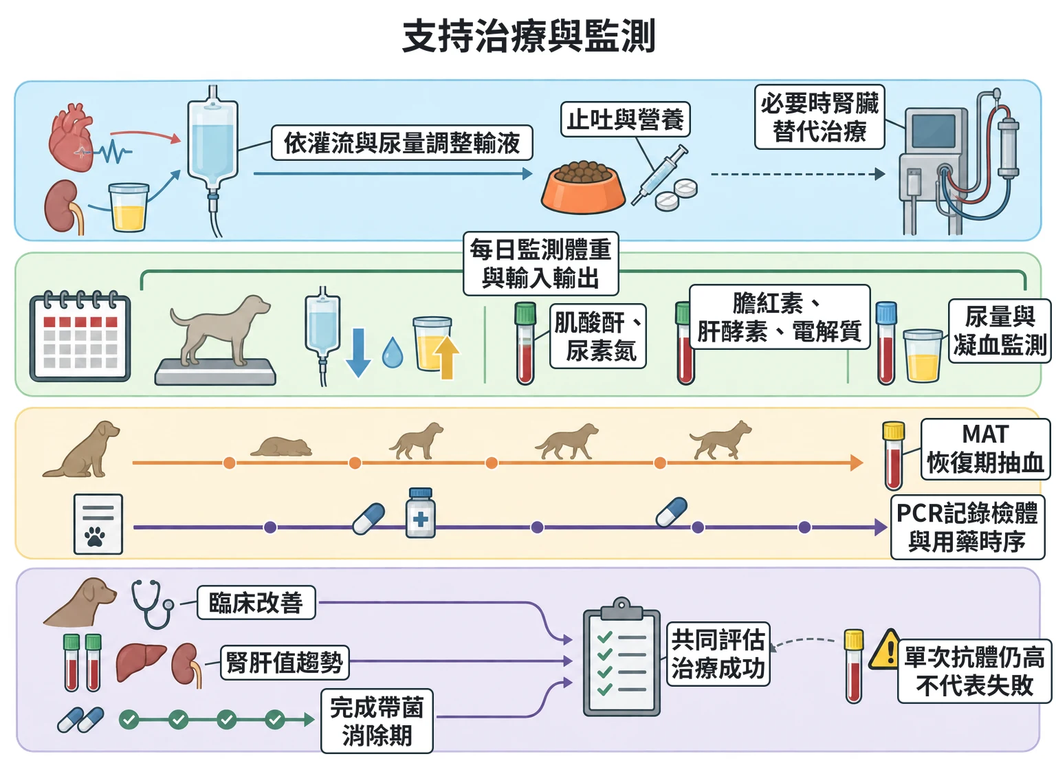 支持治療與監測教學插圖