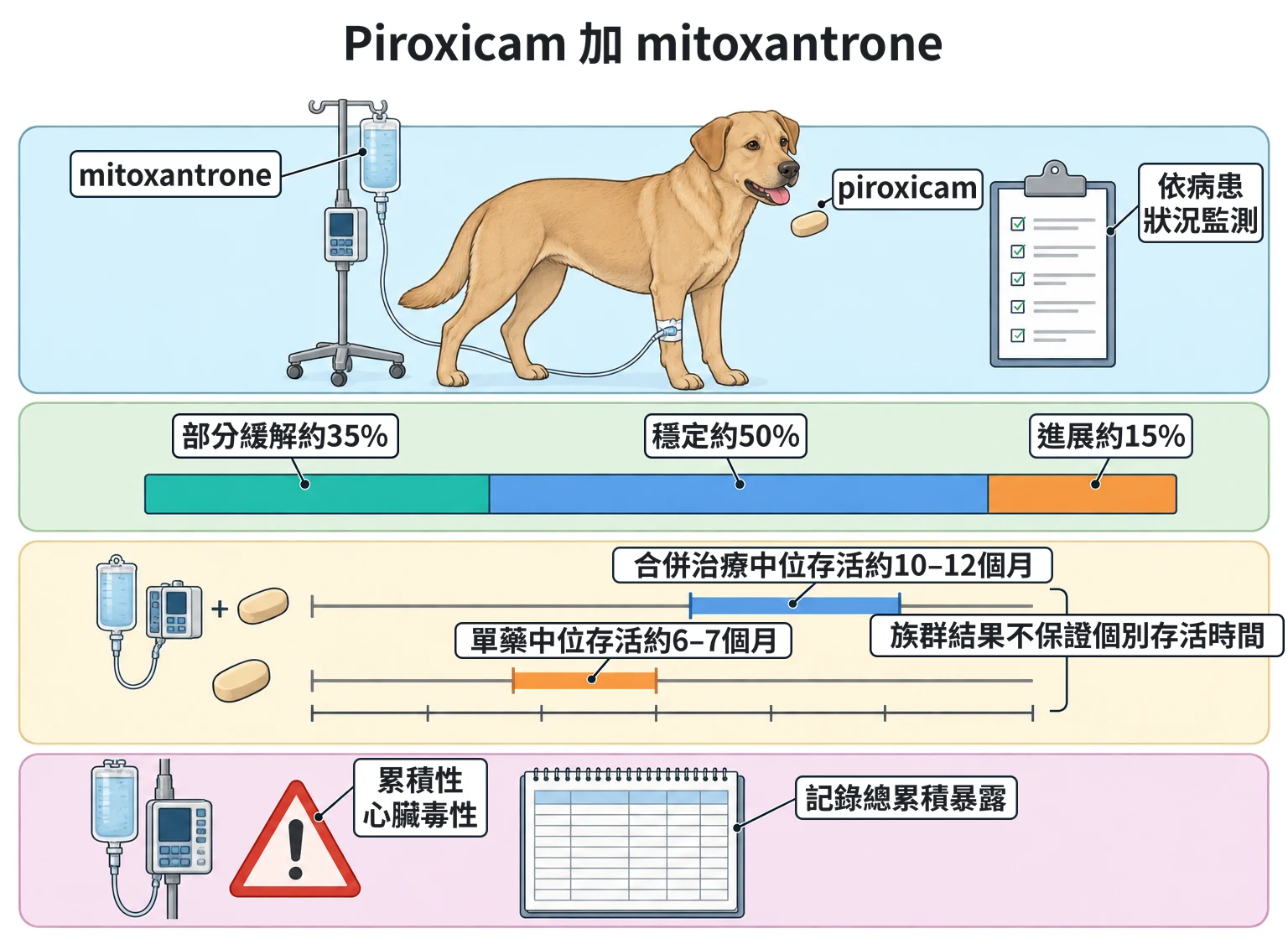 Piroxicam 加 mitoxantrone教學插圖