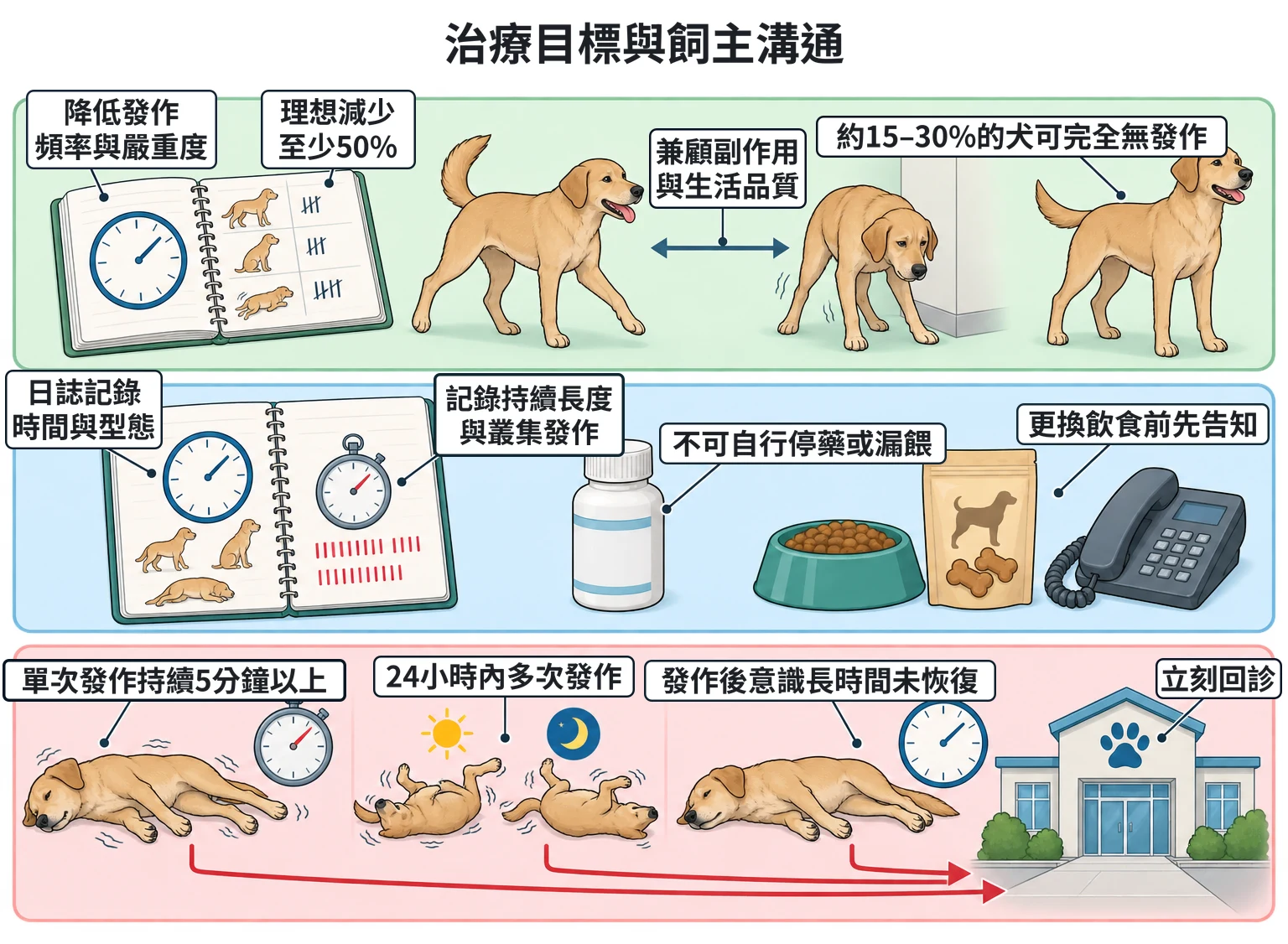 治療目標與飼主溝通教學插圖
