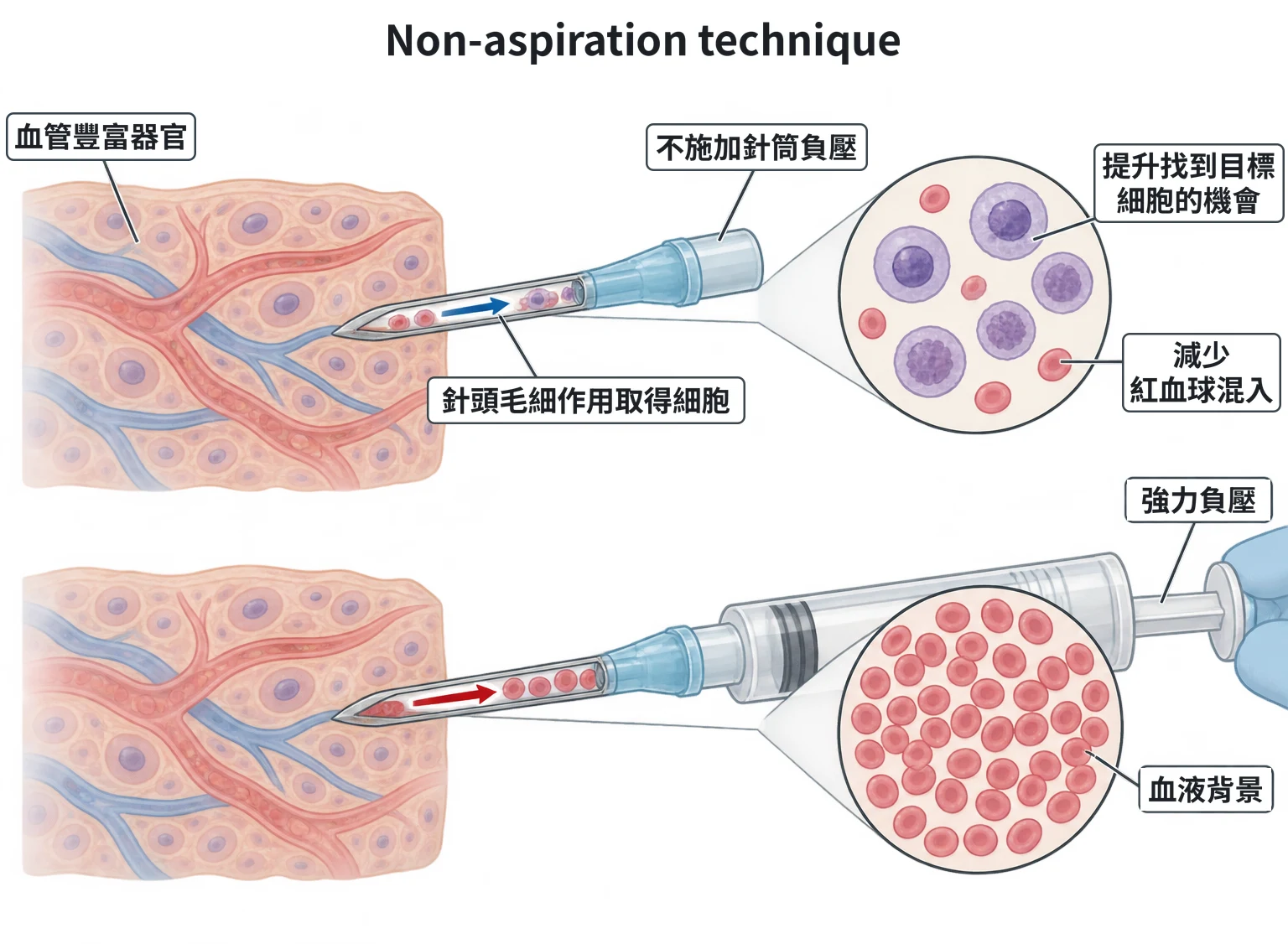 Non-aspiration technique教學插圖