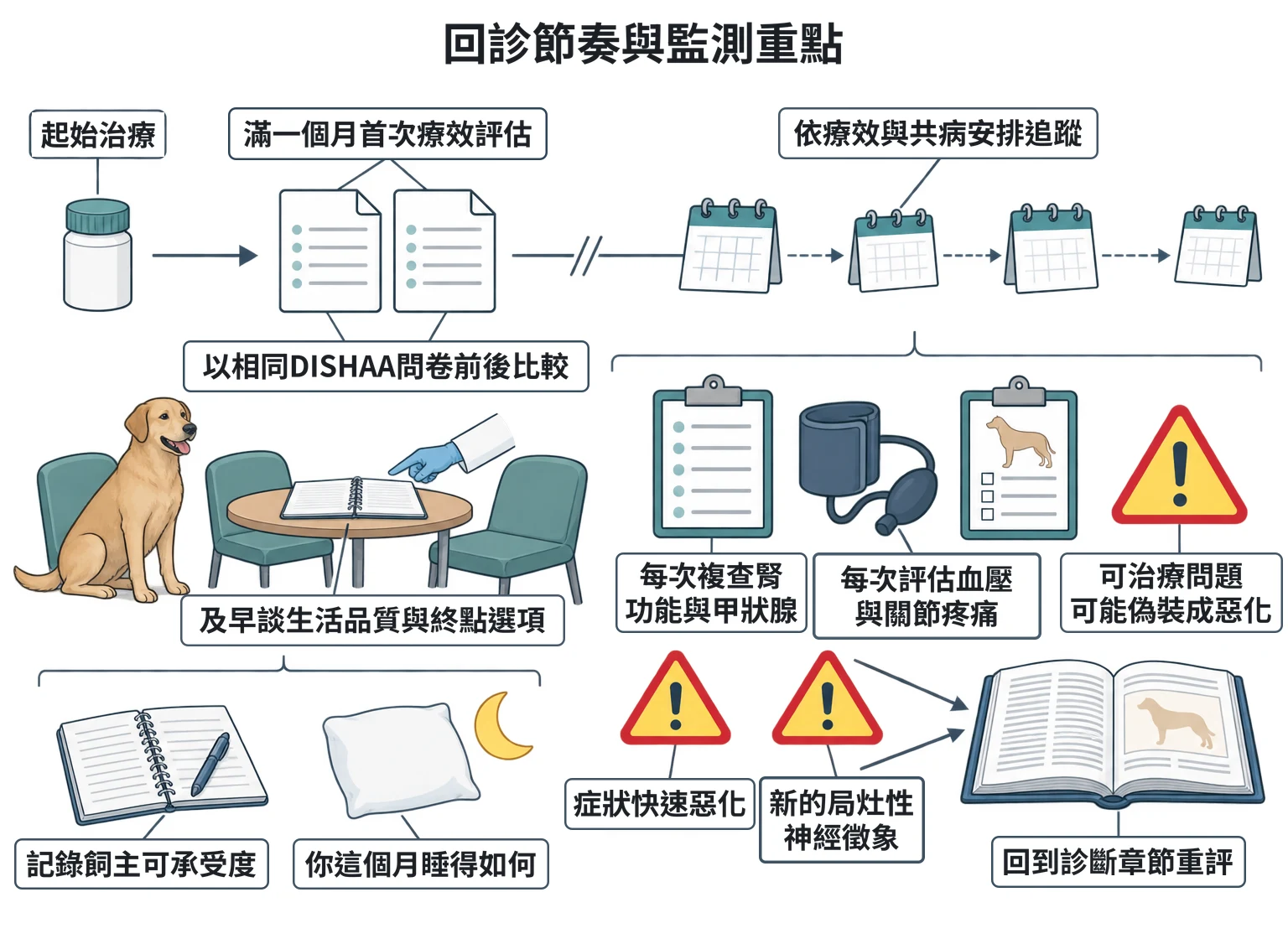 回診節奏與監測重點教學插圖
