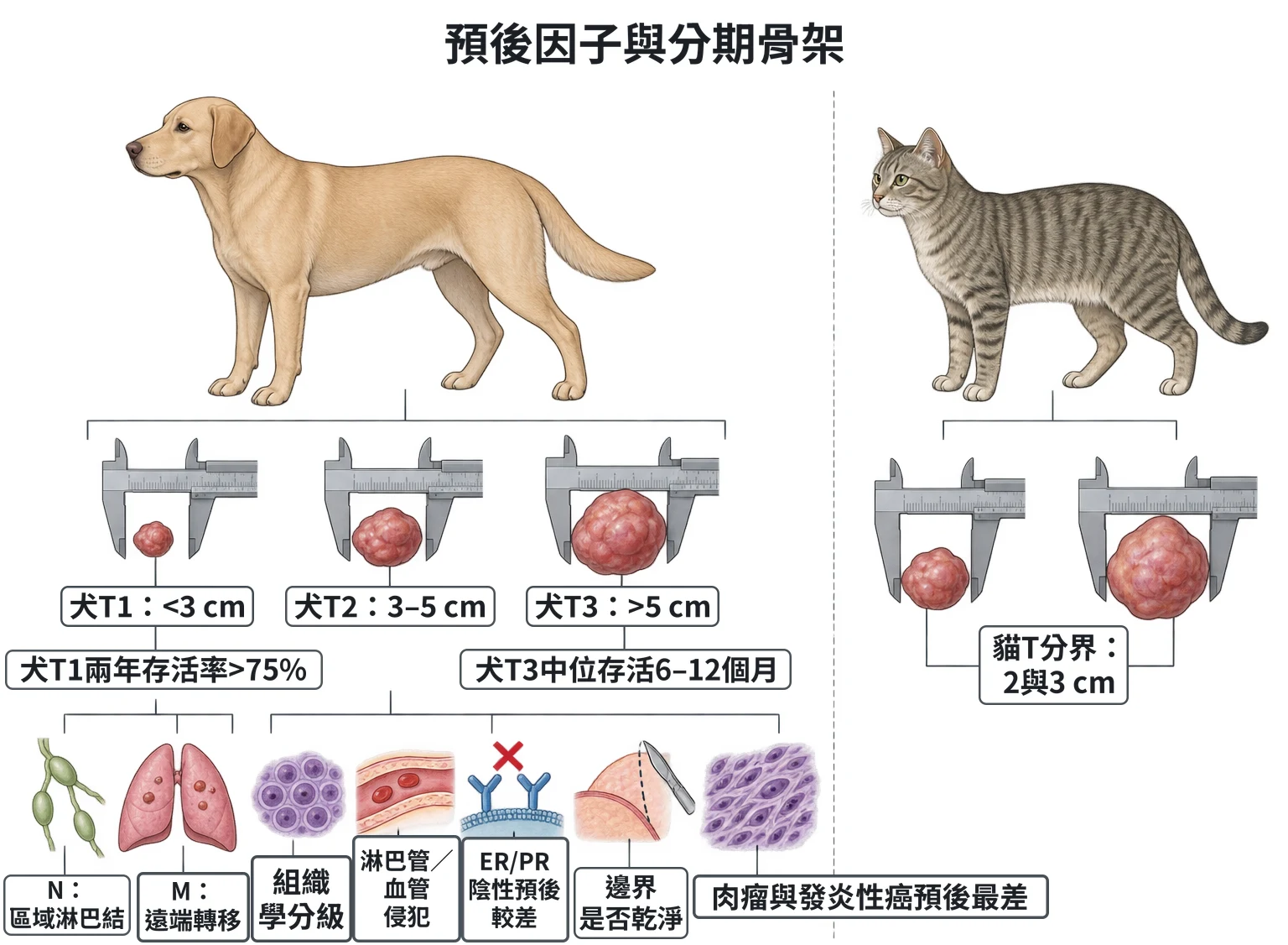 預後因子與分期骨架教學插圖