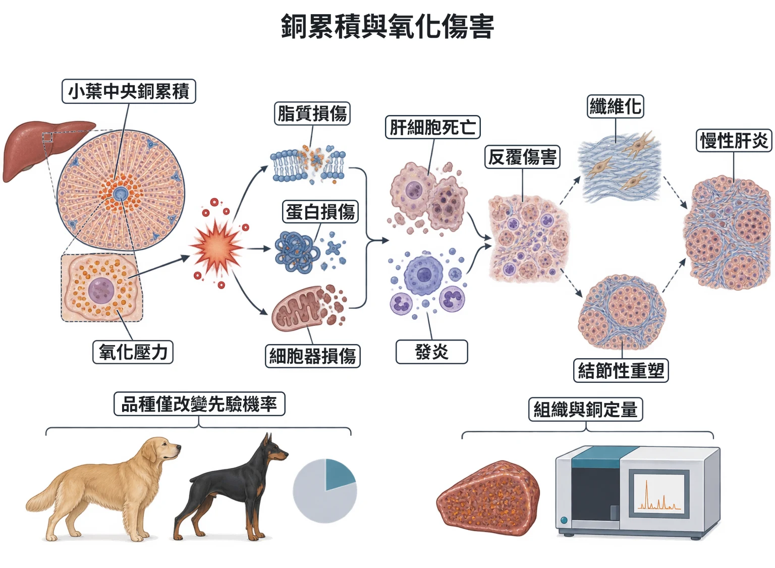 銅累積與氧化傷害教學插圖