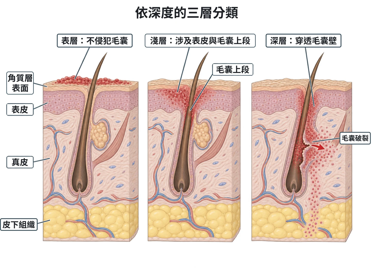 依深度的三層分類教學插圖